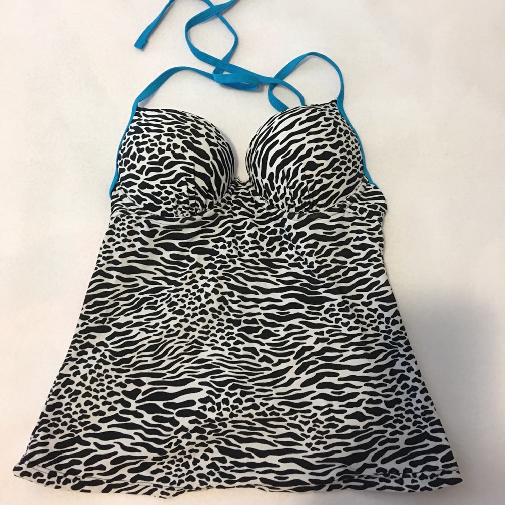 Leopard print swim top
